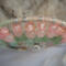 top view wire anchored to hoop top row of pink crackle glass beads